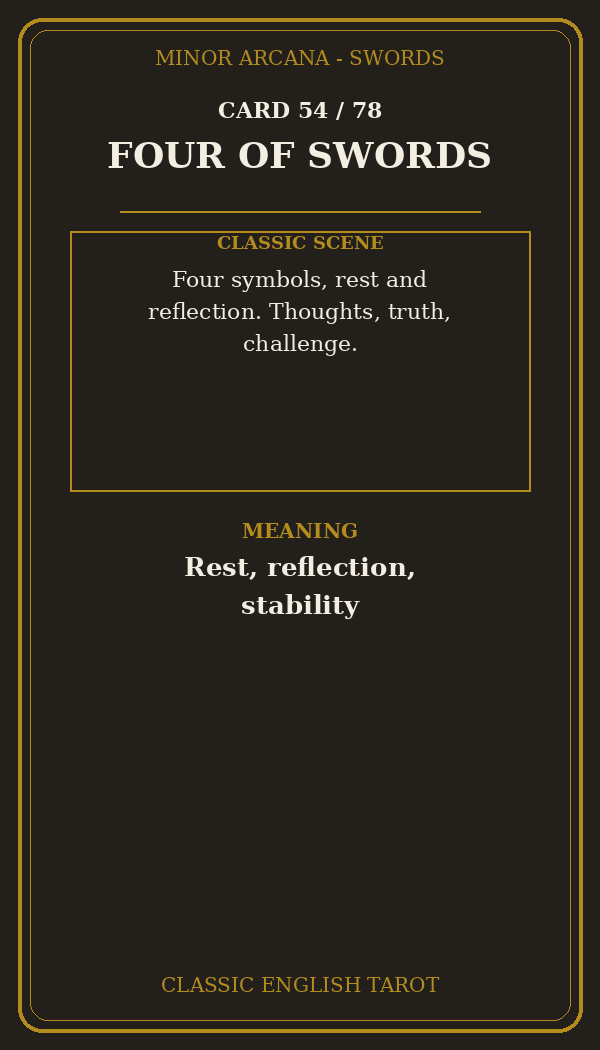 FOUR OF SWORDS