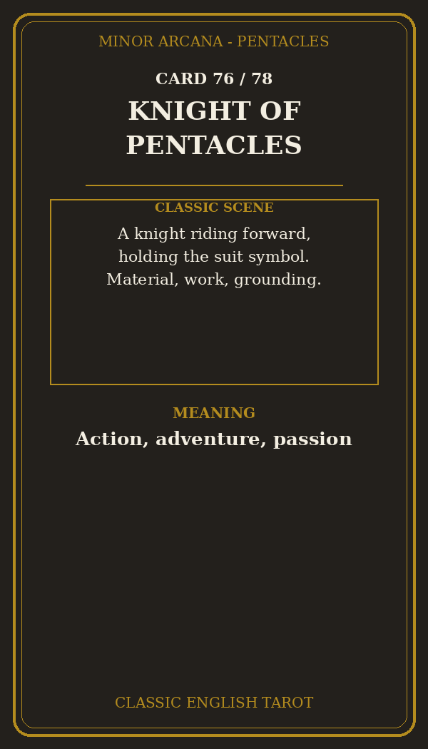 KNIGHT OF PENTACLES