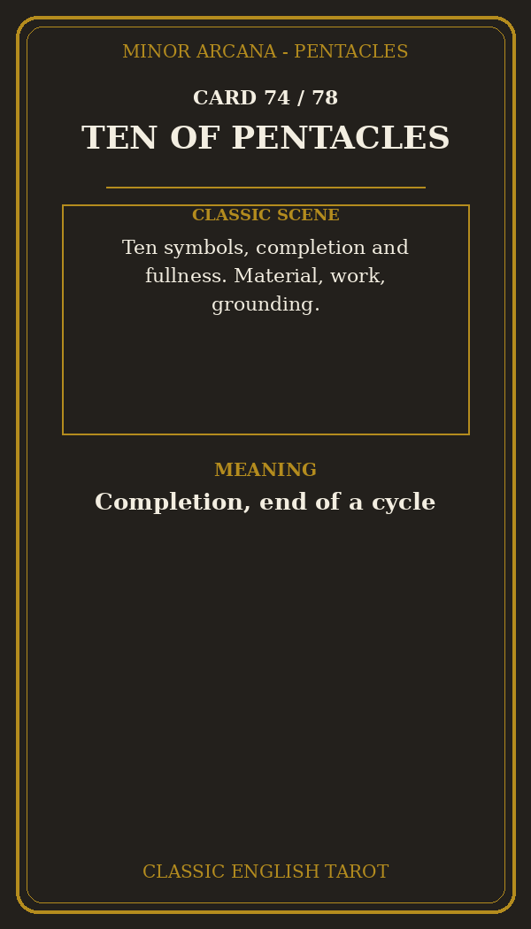 TEN OF PENTACLES