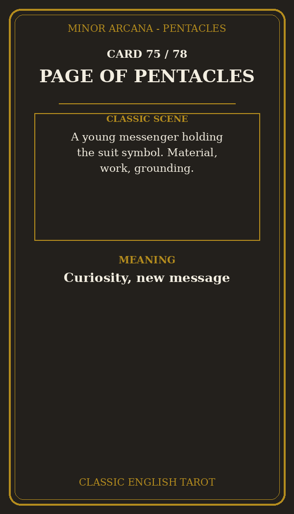 PAGE OF PENTACLES