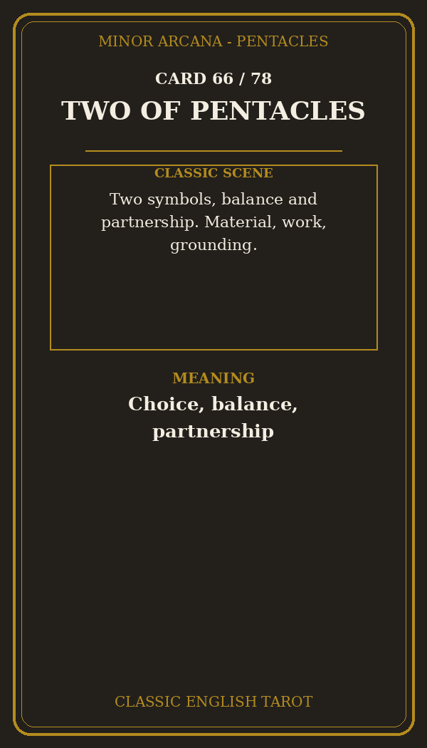 TWO OF PENTACLES