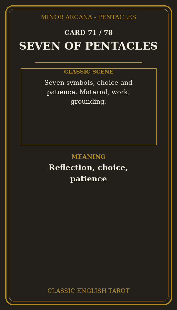 SEVEN OF PENTACLES