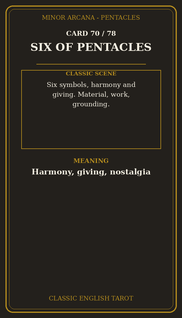 SIX OF PENTACLES