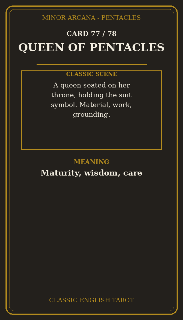 QUEEN OF PENTACLES