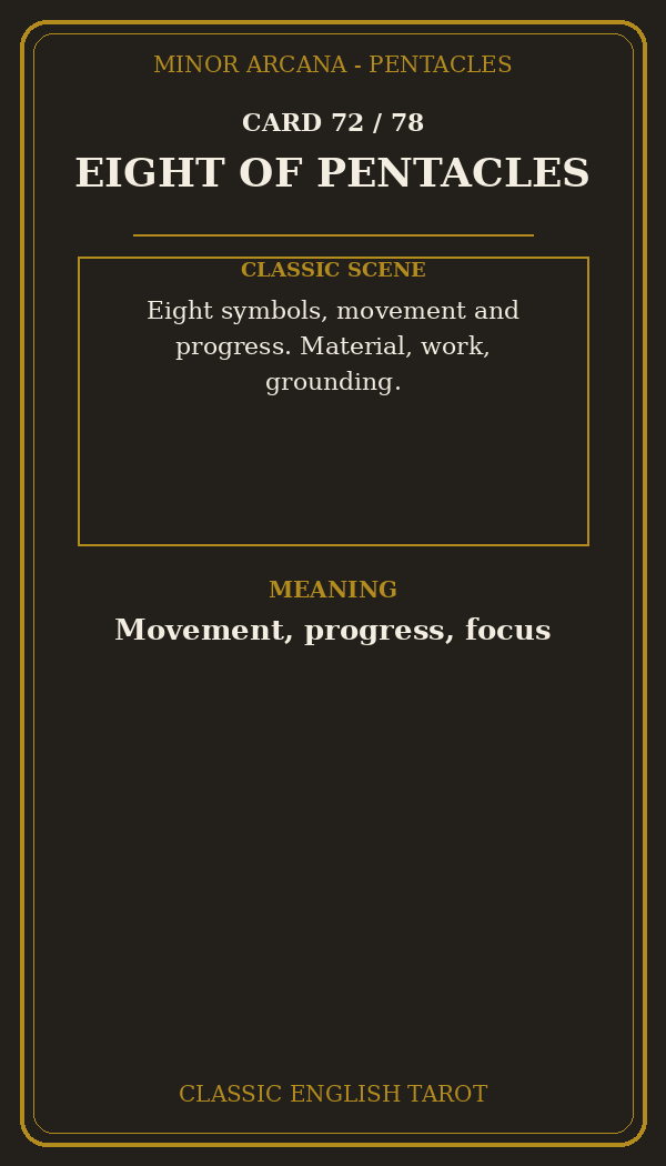 EIGHT OF PENTACLES